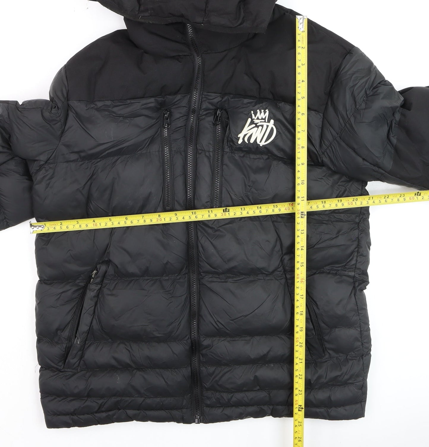Mens UK Size M Kings Will Dream Black Puffer Jacket