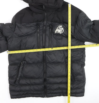 Mens UK Size M Kings Will Dream Black Puffer Jacket