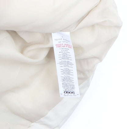 Mens UK Size L ASOS DESIGN Ivory Puffer Jacket