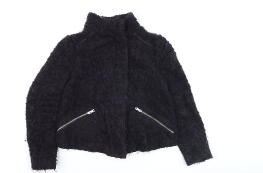Womens UK Size 16 Whistles Black Biker Coat