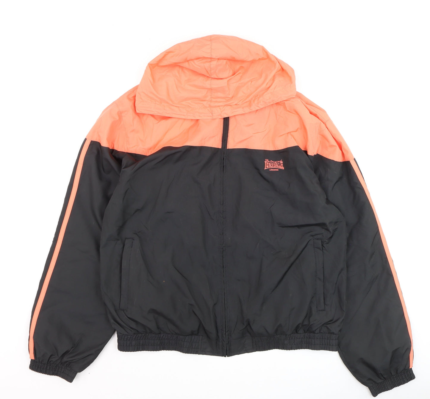 Womens UK Size 16 Lonsdale Black Windbreaker Coat