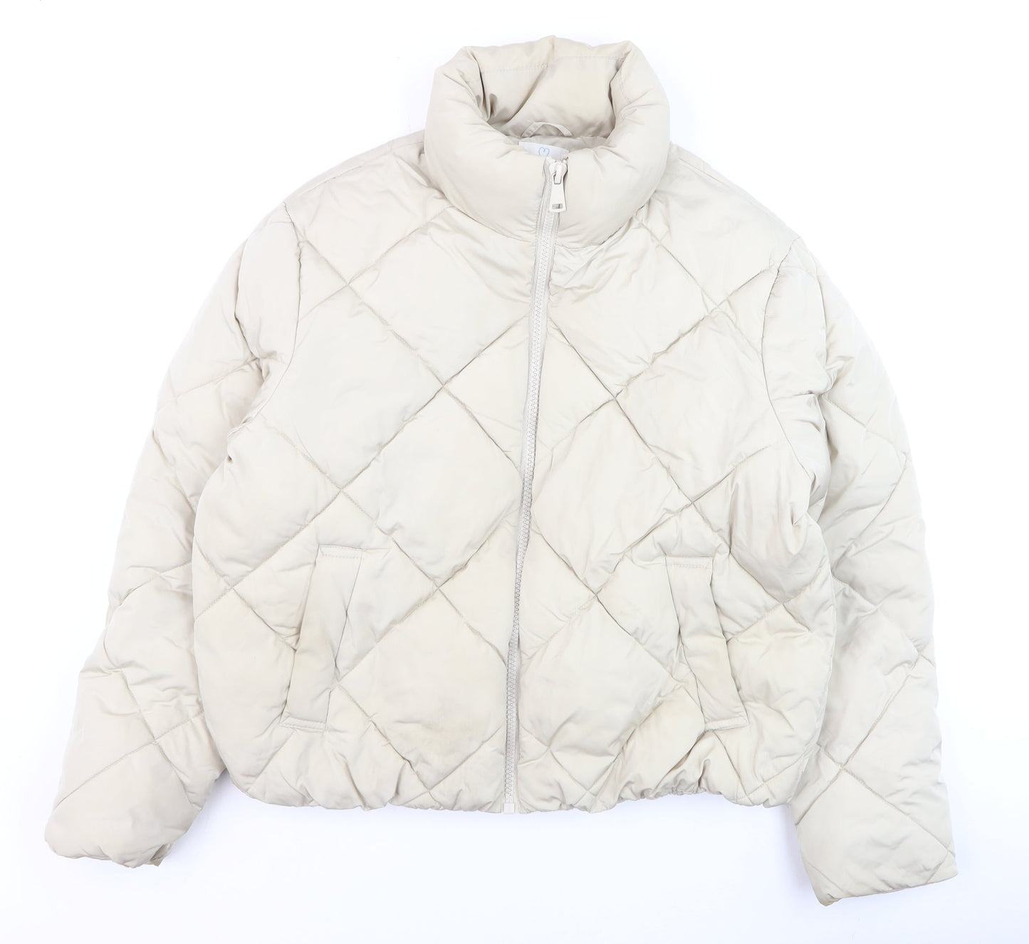Womens UK Size L Primark Beige Puffer Jacket
