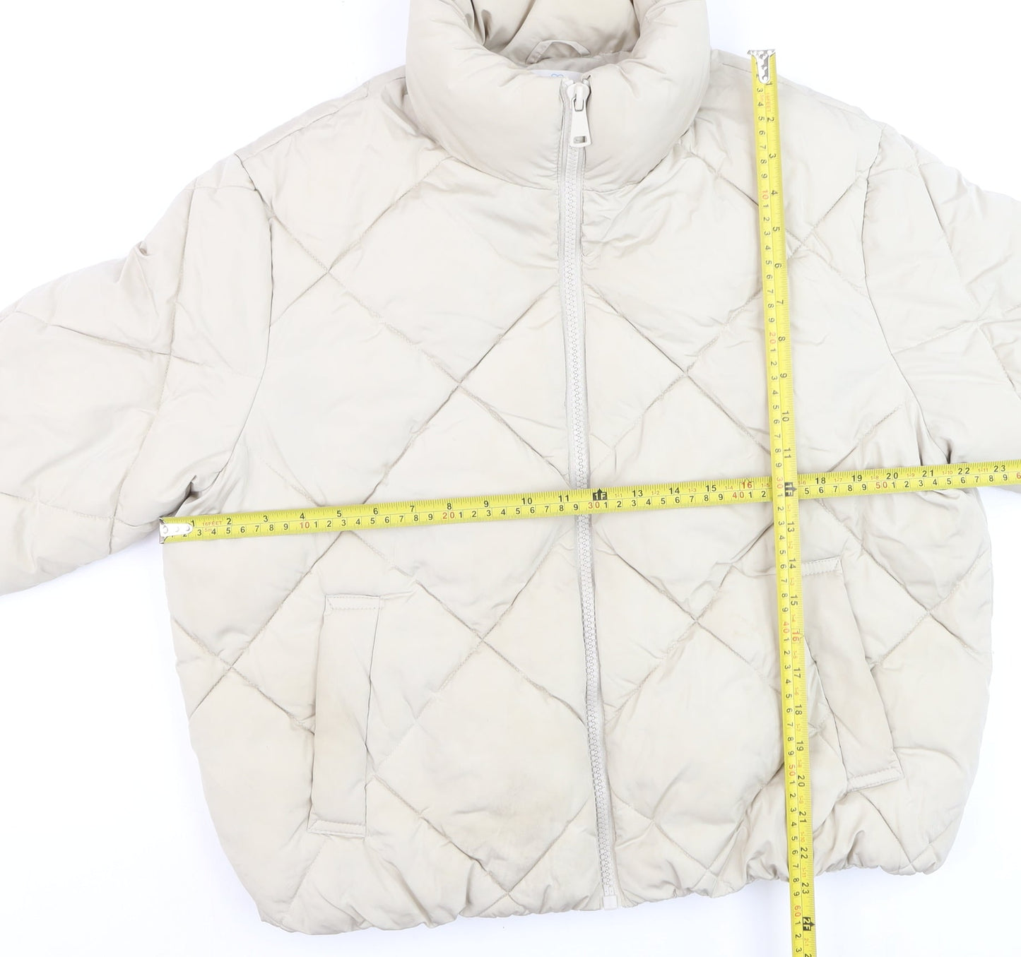 Womens UK Size L Primark Beige Puffer Jacket