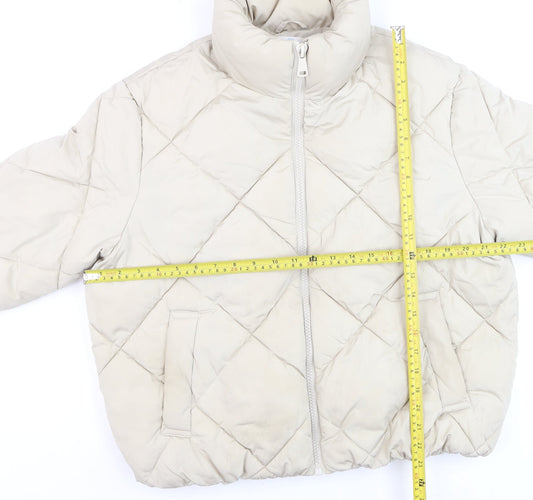 Womens UK Size L Primark Beige Puffer Jacket