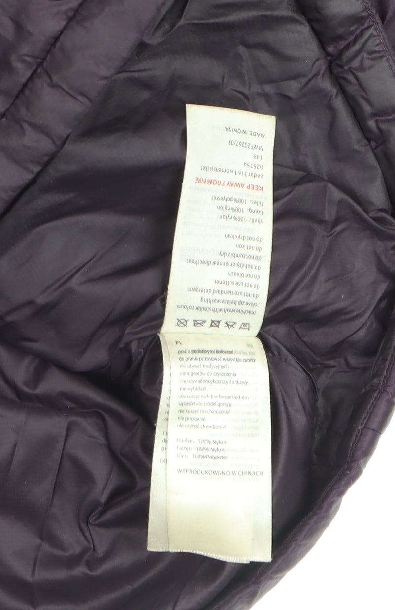 Womens UK Size 12 Mountain Warehouse Purple Puffer Jacket