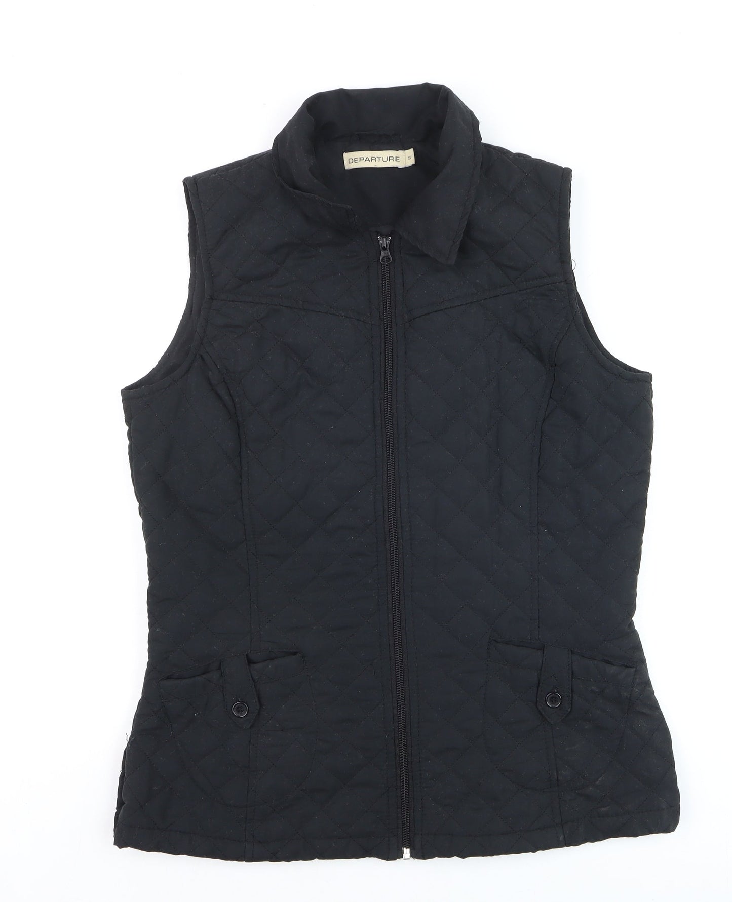 Mens UK Size S Departure Black Quilted Coat