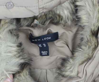 Womens UK Size 12 New Look Beige Puffer Jacket
