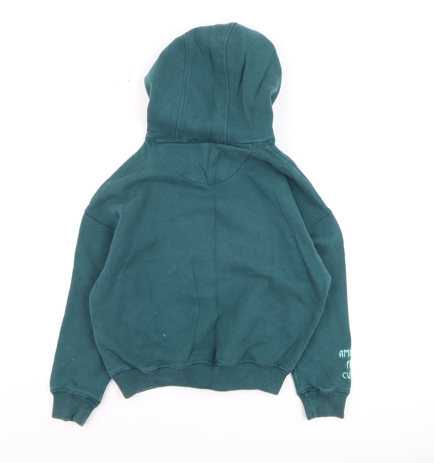 Boys UK Size 7-8 Years Marks and Spencer Green Pullover Hoodie