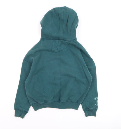 Boys UK Size 7-8 Years Marks and Spencer Green Pullover Hoodie