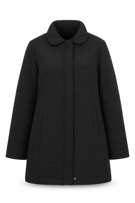 Womens UK Size 12 EWM Black Quilted Coat
