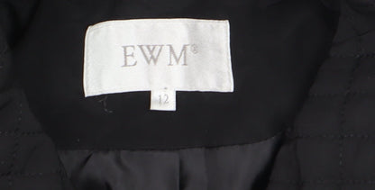 Womens UK Size 12 EWM Black Quilted Coat