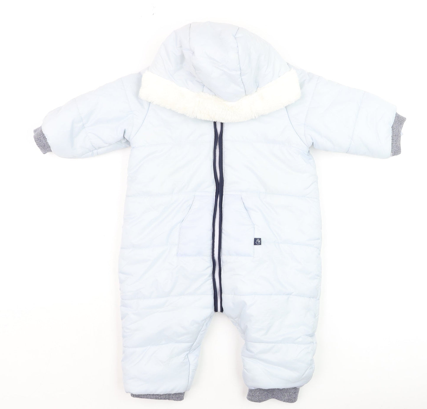 Absorba Unisex Baby Blue Hooded Puffer Snowsuit 12 Months Winter Warm