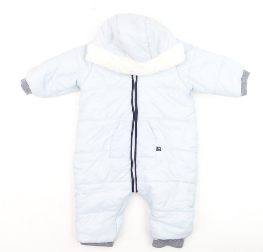 Absorba Unisex Baby Blue Hooded Puffer Snowsuit 12 Months Winter Warm