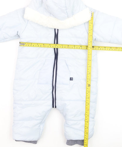 Absorba Unisex Baby Blue Hooded Puffer Snowsuit 12 Months Winter Warm