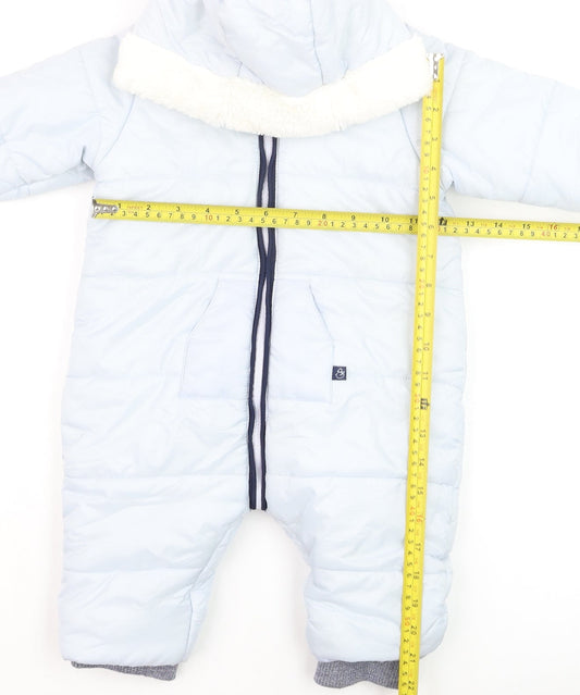 Absorba Unisex Baby Blue Hooded Puffer Snowsuit 12 Months Winter Warm