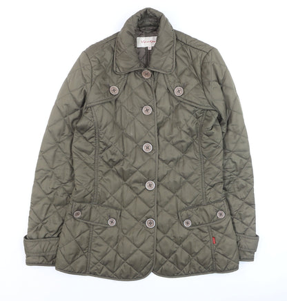 Womens UK Size XS Vackpro Green Quilted Coat