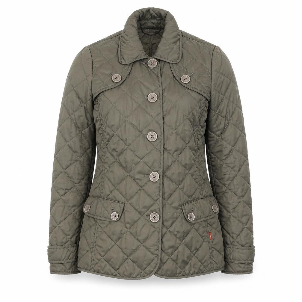 Womens UK Size XS Vackpro Green Quilted Coat