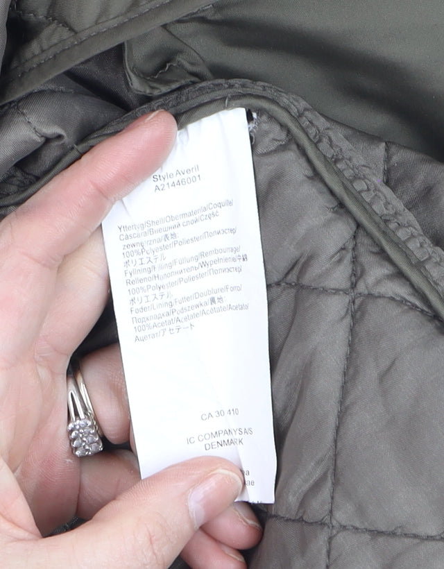 Womens UK Size XS Vackpro Green Quilted Coat