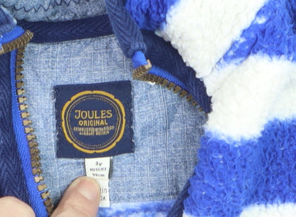 Boys UK Size 3 Years Joules Blue Full Zip Sweatshirt