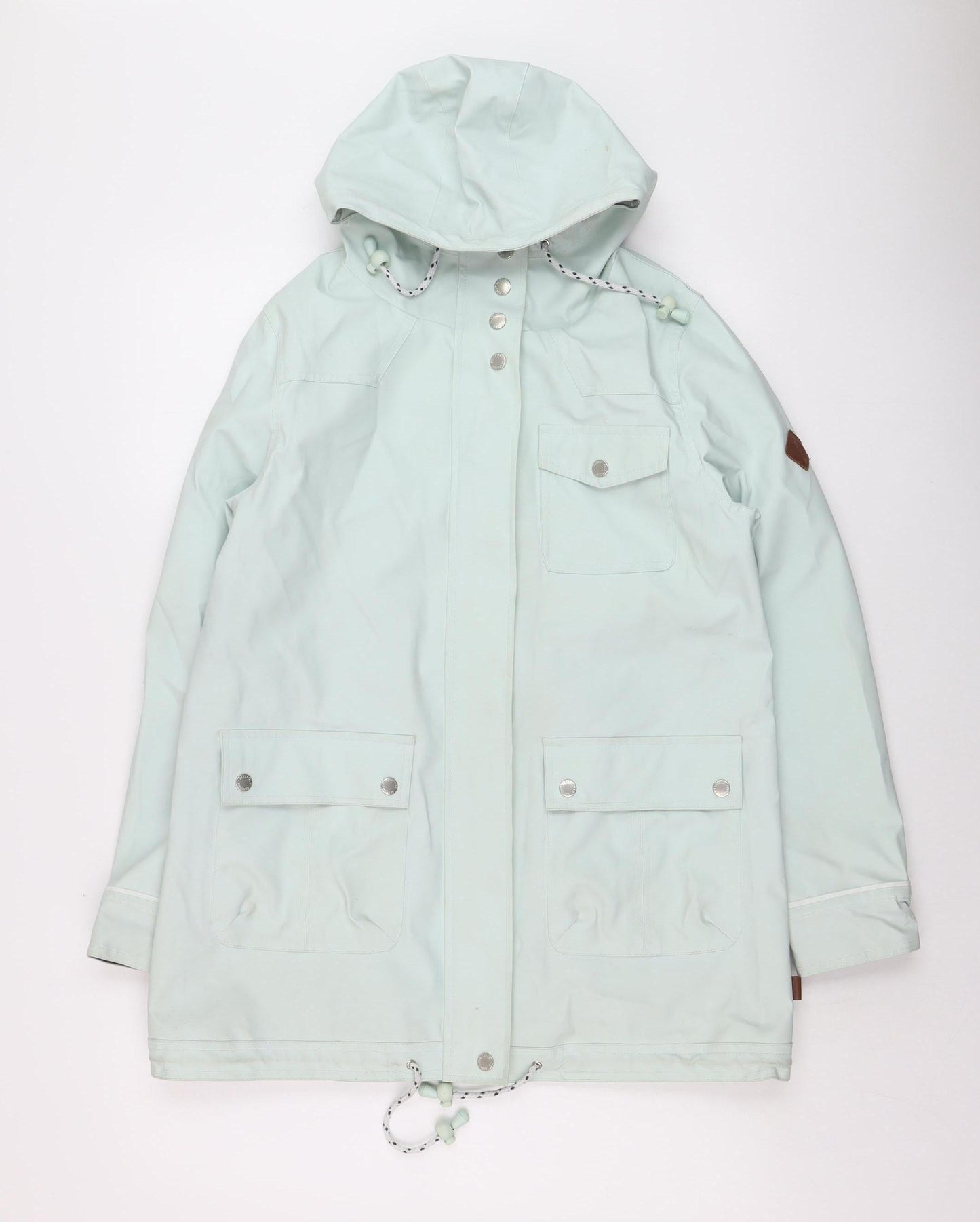 Bellfield Women Green Hooded Waterproof Rain Coat Jacket Size 12