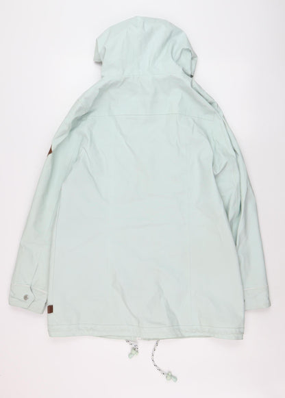 Bellfield Women Green Hooded Waterproof Rain Coat Jacket Size 12