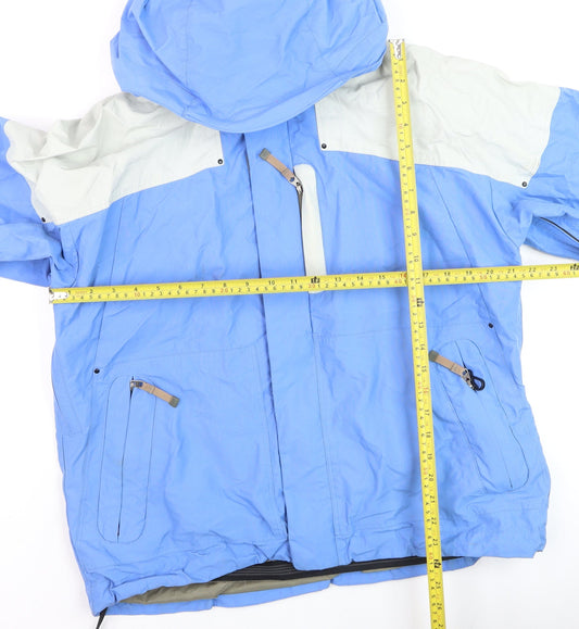 Global Rider Men's Blue L Hooded Waterproof Nylon Parka Jacket