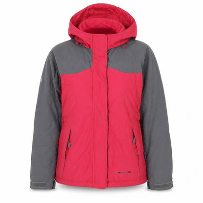 Mountain Life Women Red Grey Waterproof Ski Jacket Size 8 Hooded