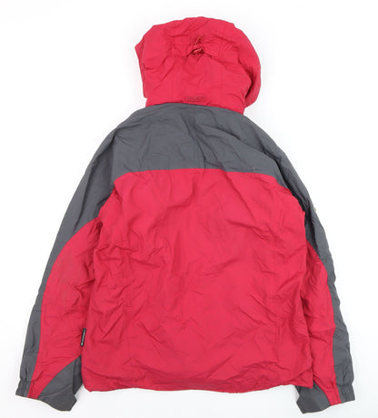 Mountainlife Women Red Grey Waterproof Ski Jacket Size 8 Hooded