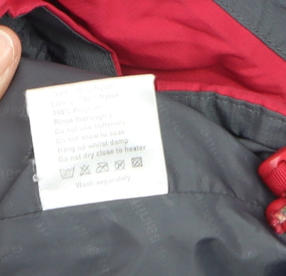 Mountainlife Women Red Grey Waterproof Ski Jacket Size 8 Hooded