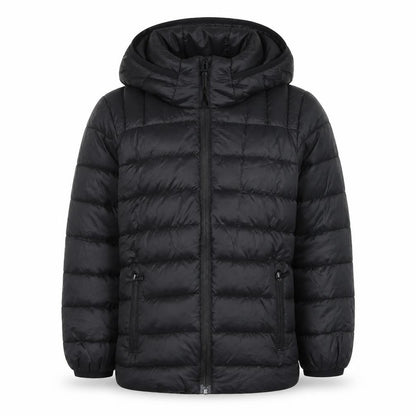 Explore Boys Black Hooded Puffer Jacket 7 Years Winter Quilted Coat