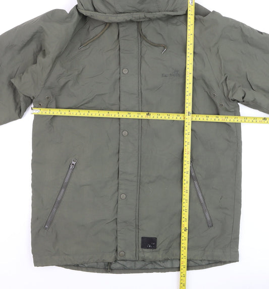 Boxfresh Men's Green Hooded Parka Jacket Size M Nylon Lined Casual
