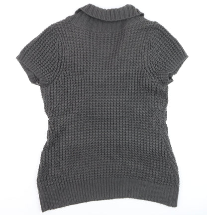 Style & Co Women's Grey Short Sleeve Chunky Knit Cardigan XL