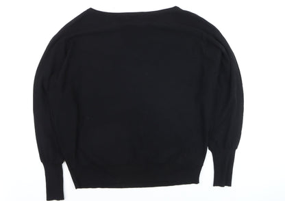 Mint Velvet Women's Black Knit Boat Neck Jumper Size M