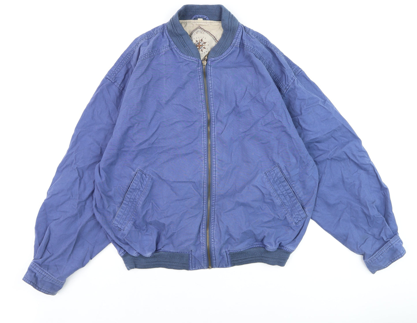 Topman Men's Blue Bomber Jacket M Cotton Zip Casual