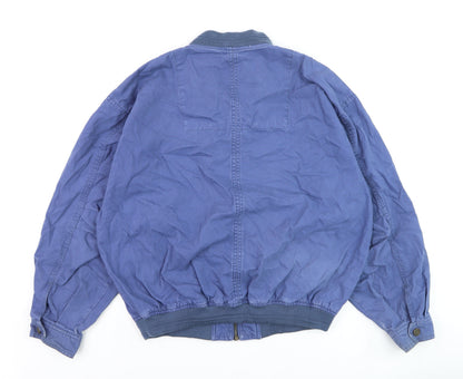 Topman Men's Blue Bomber Jacket M Cotton Zip Casual