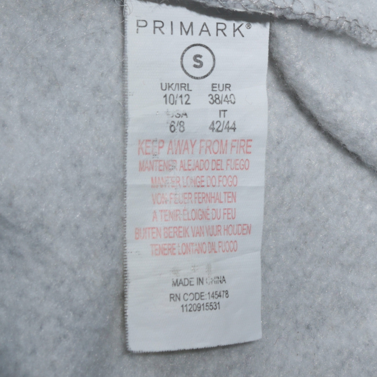 Womens UK Size 10/12 Primark Grey Pullover Sweatshirt