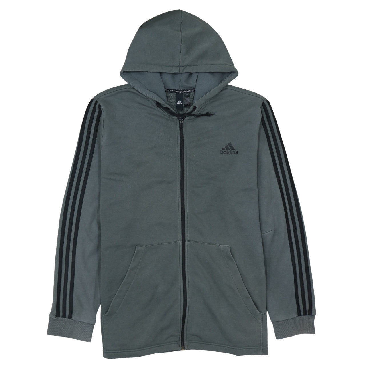 Mens UK Size 2XL adidas Grey Full Zip Hoodie