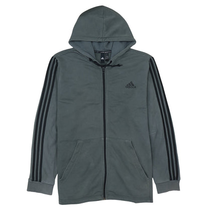 Mens UK Size 2XL adidas Grey Full Zip Hoodie
