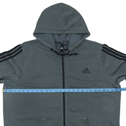 Mens UK Size 2XL adidas Grey Full Zip Hoodie
