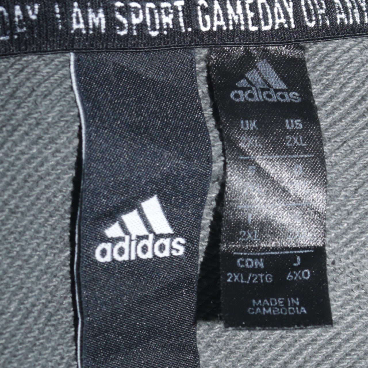 Mens UK Size 2XL adidas Grey Full Zip Hoodie