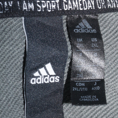 Mens UK Size 2XL adidas Grey Full Zip Hoodie