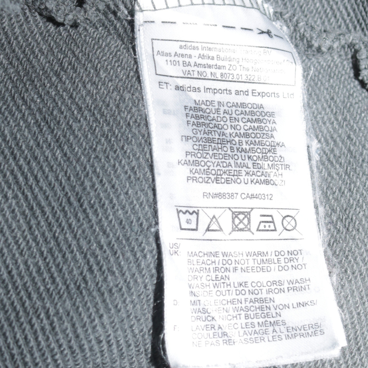 Mens UK Size 2XL adidas Grey Full Zip Hoodie