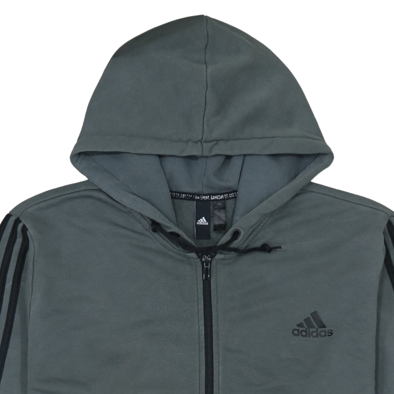 Mens UK Size 2XL adidas Grey Full Zip Hoodie