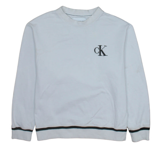 Mens UK Size S Calvin Klein Jeans White Pullover Sweatshirt
