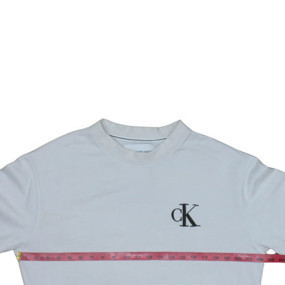 Mens UK Size S Calvin Klein Jeans White Pullover Sweatshirt