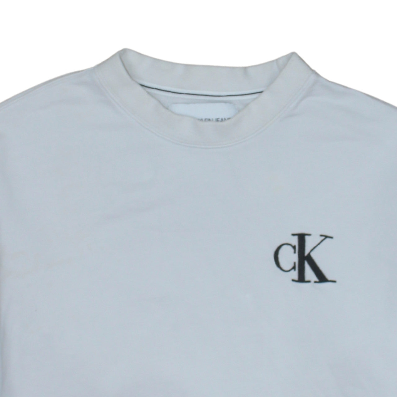 Mens UK Size S Calvin Klein Jeans White Pullover Sweatshirt