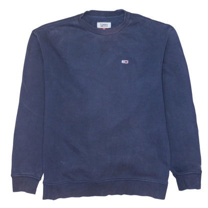 Mens UK Size L Tommy Jeans Blue Pullover Sweatshirt