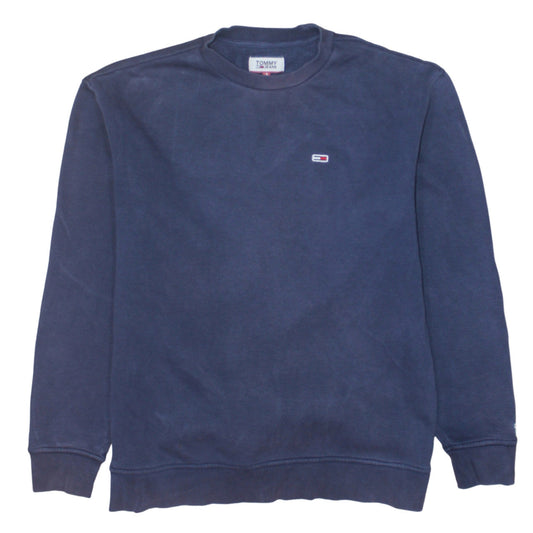 Mens UK Size L Tommy Jeans Blue Pullover Sweatshirt