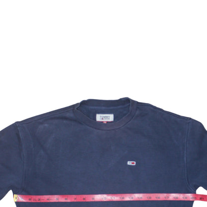 Mens UK Size L Tommy Jeans Blue Pullover Sweatshirt