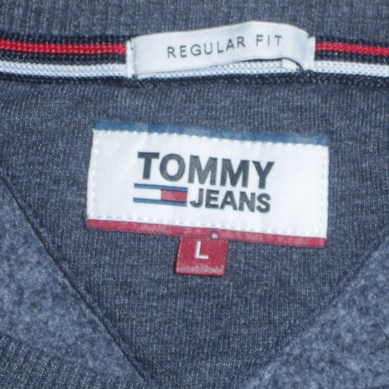 Mens UK Size L Tommy Jeans Blue Pullover Sweatshirt
